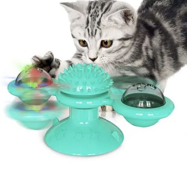 JUGUETE PARA GATOS GIRATORIO CON LUZ